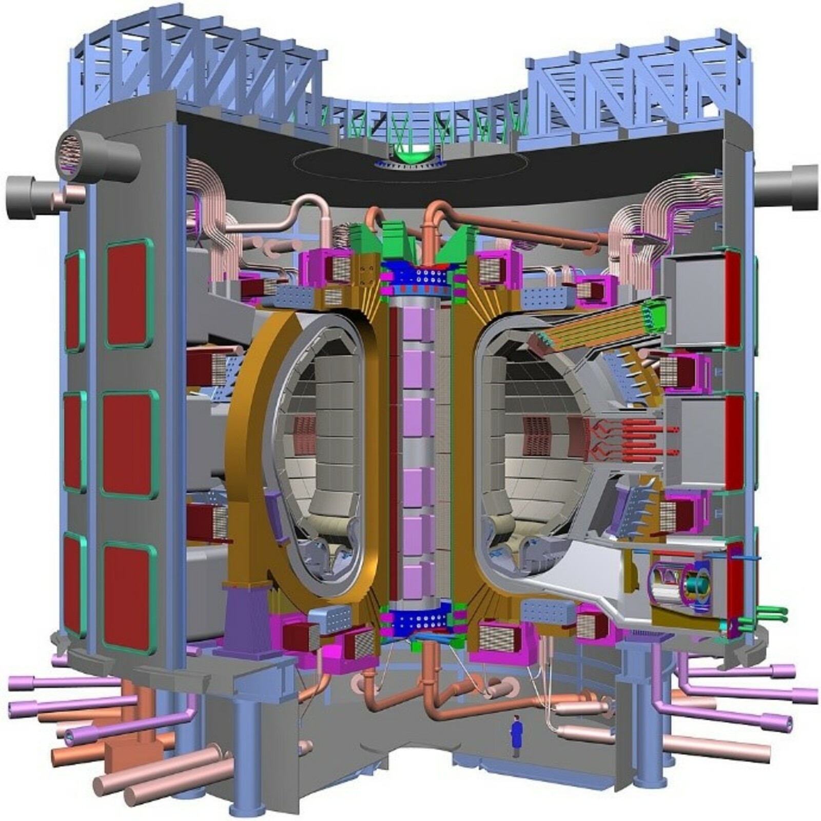 Вид в разрезе первого международного термоядерного реактора ITER