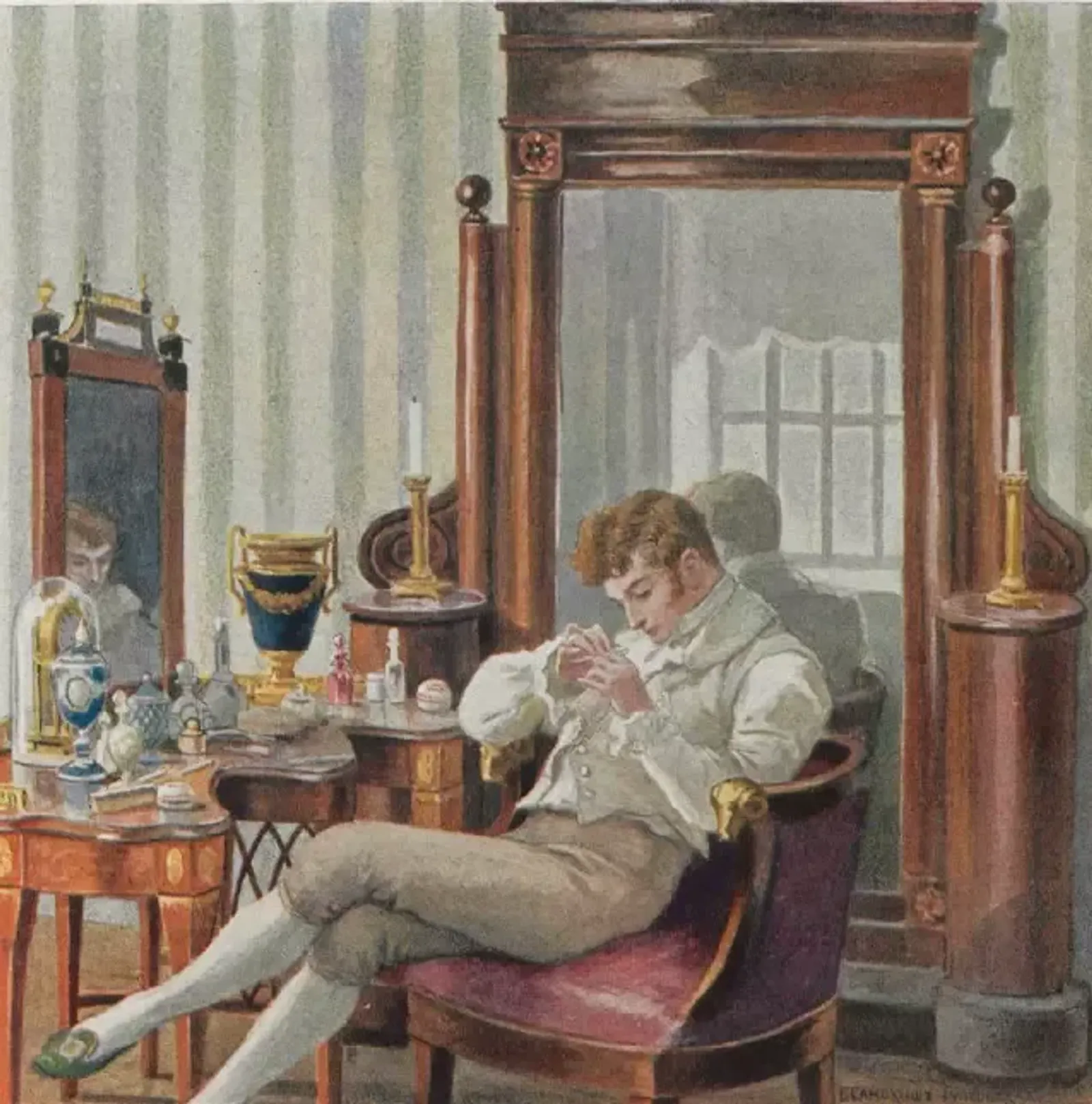 "Евгений Онегин в кабинете" Елена Самокиш-Судковская (1863-1924).