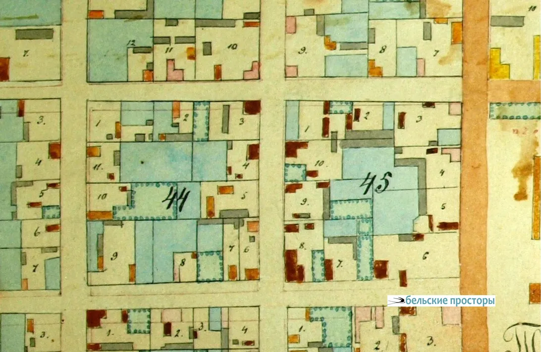 Фрагмент схемы Уфы 1852 г.