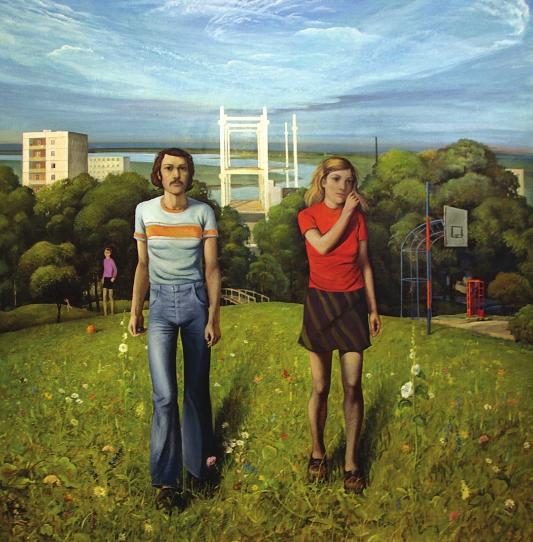 Сырое поле с белыми мальвами. 1974