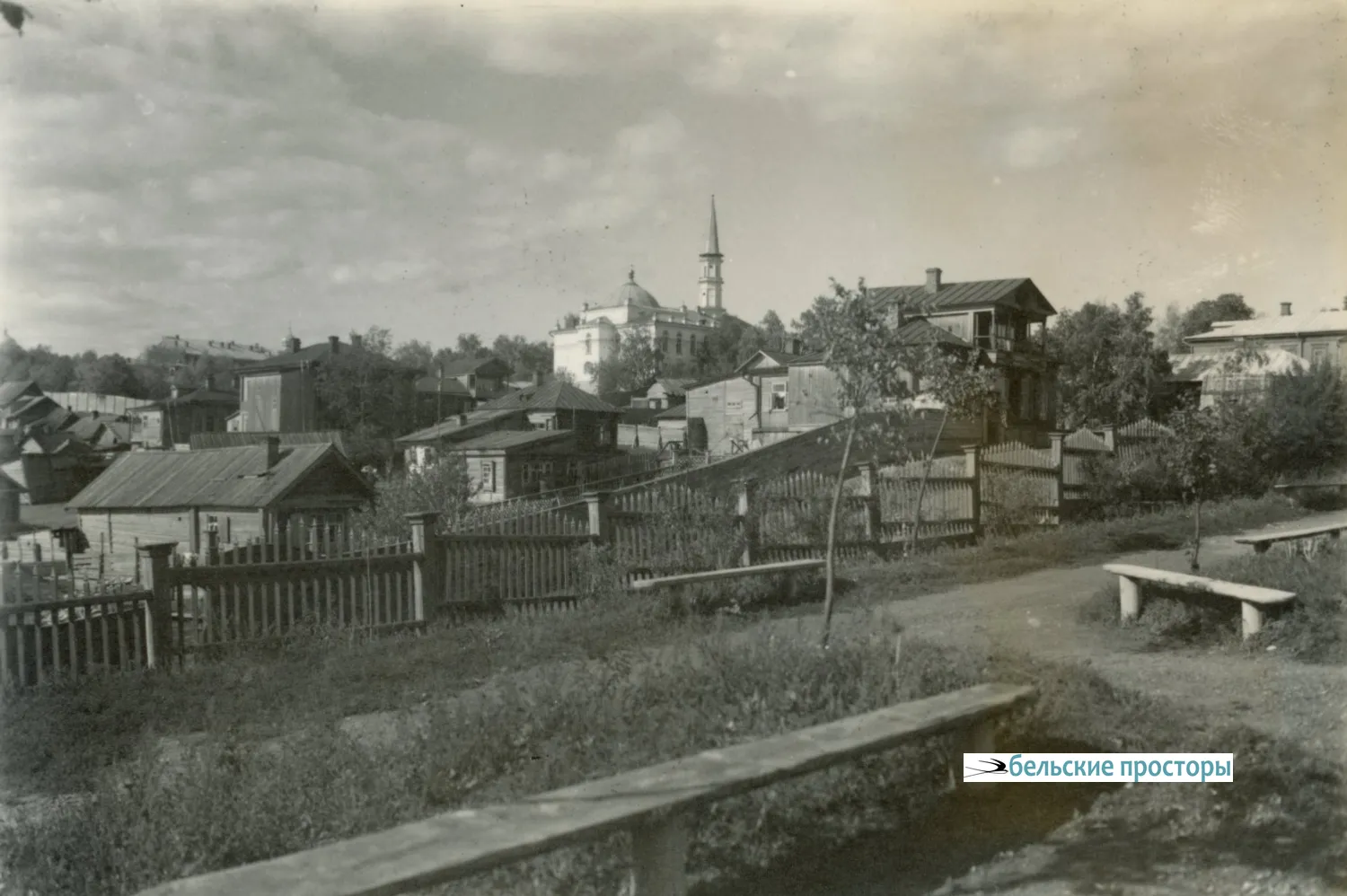 Вид из Случевского парка на Первую соборную мечеть